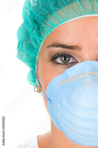 female doctor with operation or investigation dress photo