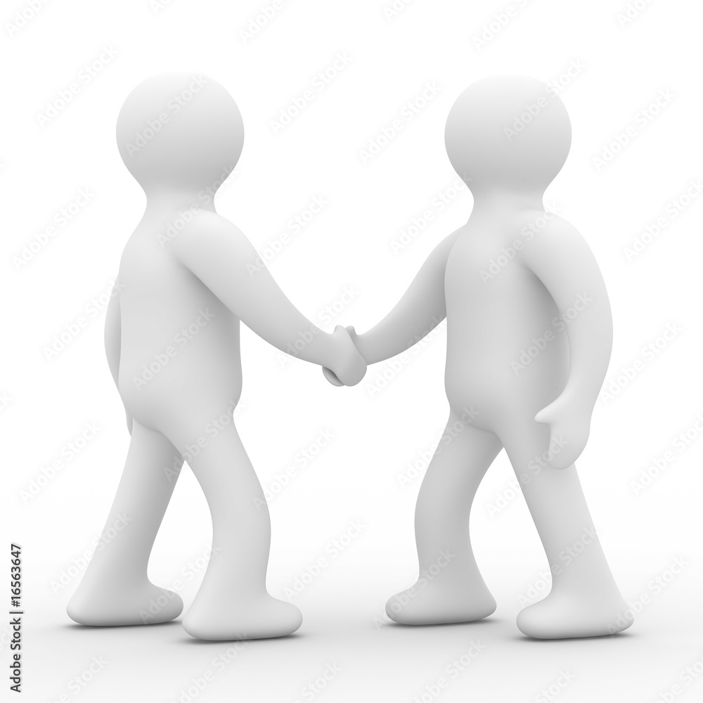 Handshake. Meeting two businessmen. Isolated 3D image Handshake. Meeting two businessmen. Isolated 3D image