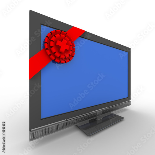 TV in gift on white backgro...