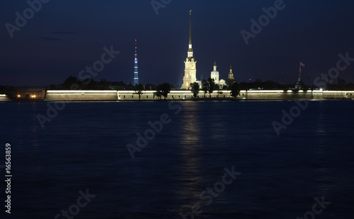 Peter and Paul Fortress at night