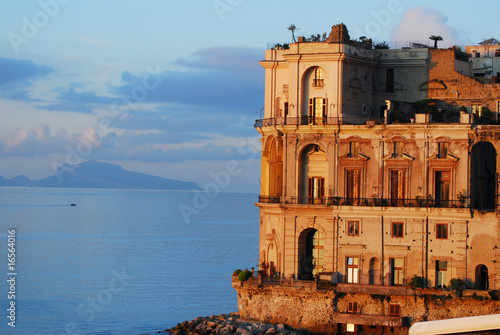 Palazzo Donn Anna con l isola di Capri sullo sfondo - Napoli photo
