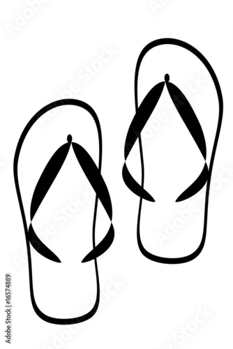 Black tribal flipflop shoe tattoo