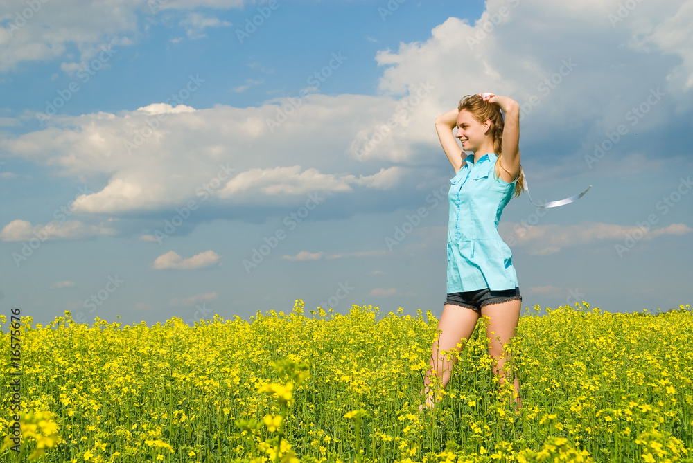The girl in a field The girl in a field