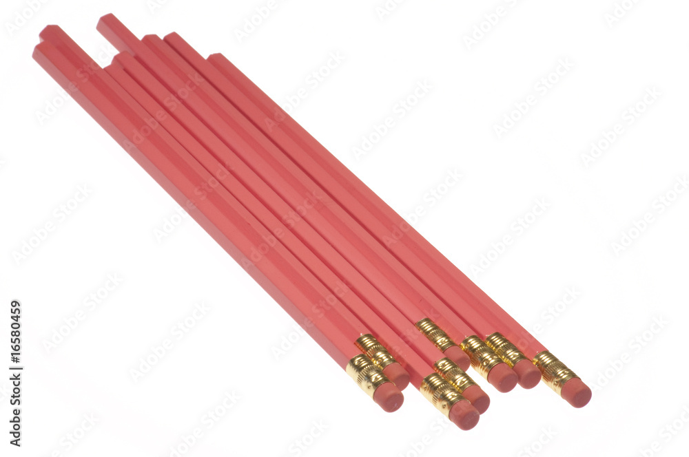 Grouping of pink pencils isolated on a white background. Grouping of pink pencils isolated on a white background.