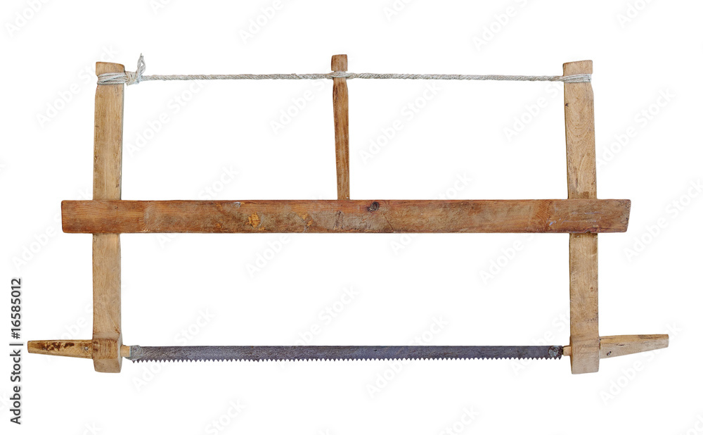 Old carpenter saw isolated on white Old carpenter saw isolated on white