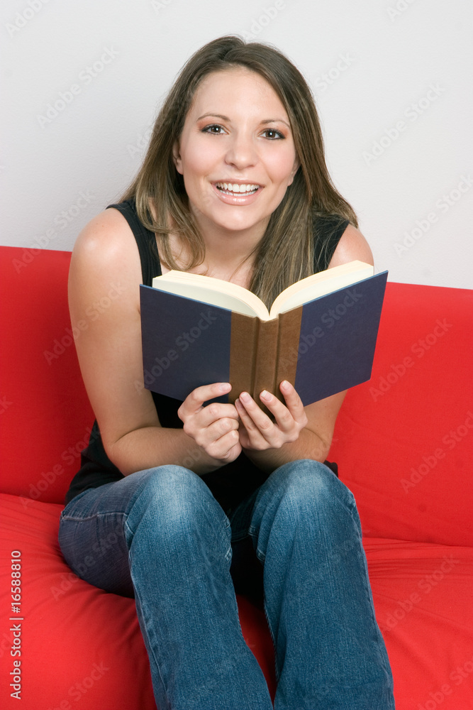 Smiling Book Woman Smiling Book Woman