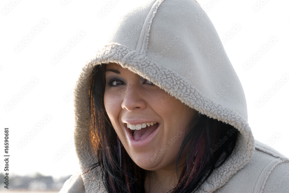Happy Hooded Woman Happy Hooded Woman