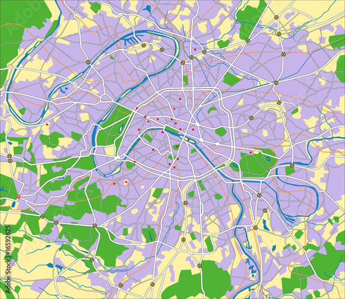 layered vector map of paris.