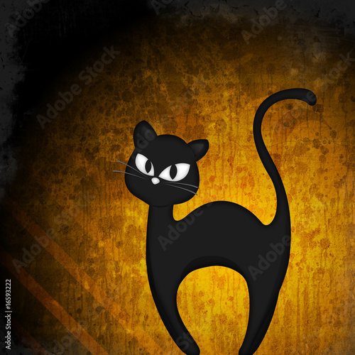 Mysterious halloween black cat #16593222