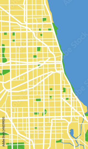 vector map of Chicago.