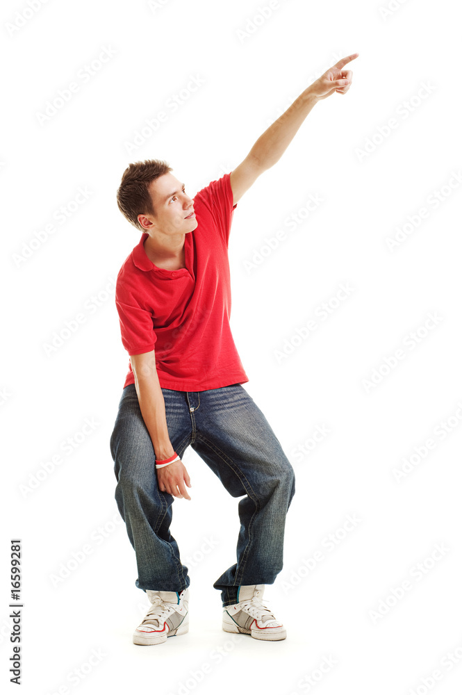 cool guy pointing at something cool guy pointing at something
