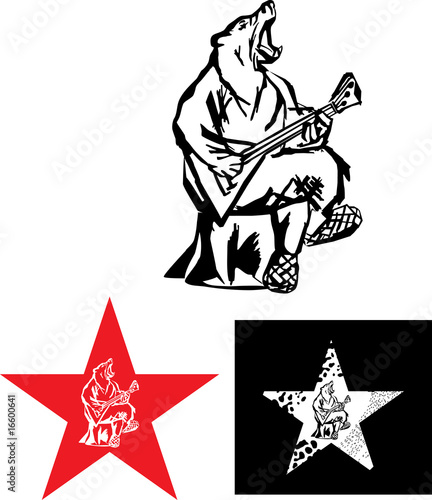 bear play balalaika