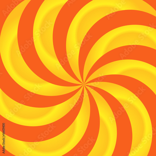 Sunburst rays of orange and lemon swirls background