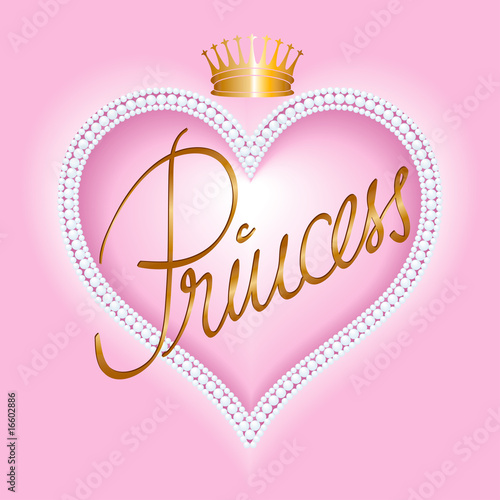 Princess-Herzrahmen mit Perlen und Krone