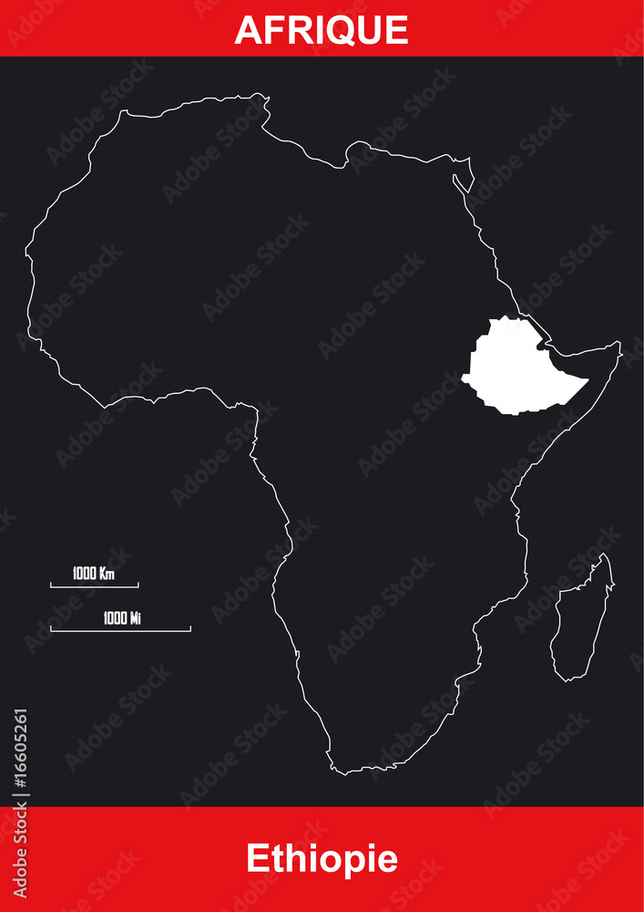 Carte Afrique - Ethiopie - Vectoriel Carte Afrique - Ethiopie - Vectoriel