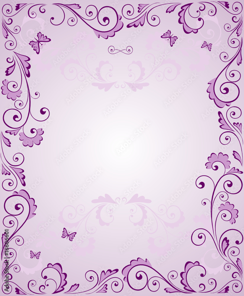 Purple greeting frame