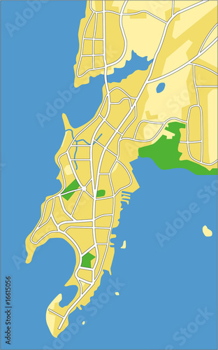 Vector map of Mumbai.