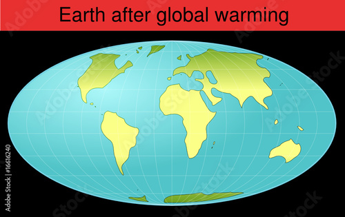 whole earth globe after global warming