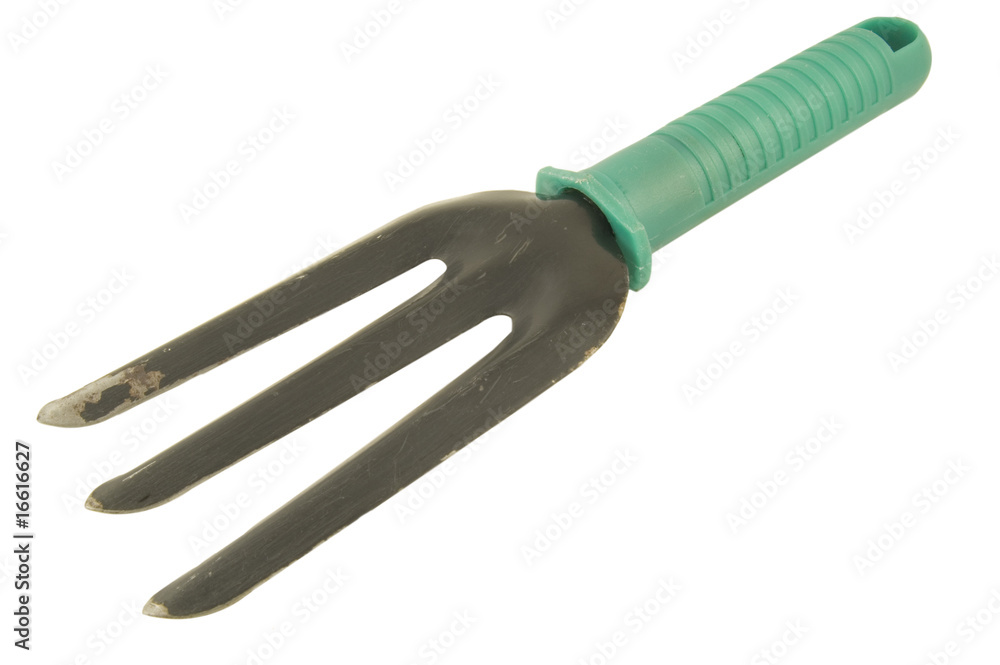 small garden hand fork isolated on white background small garden hand fork isolated on white background
