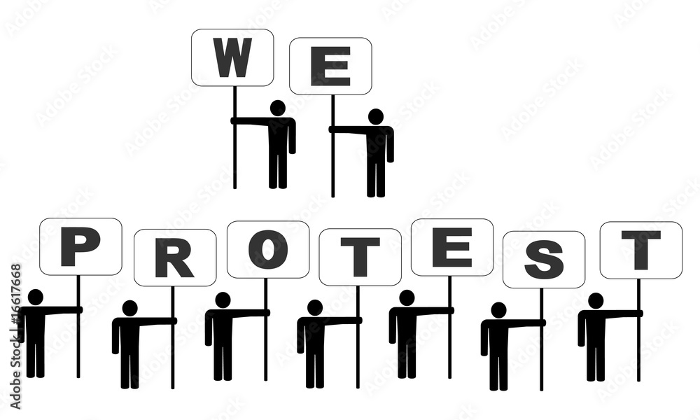 people protesting with signs people protesting with signs