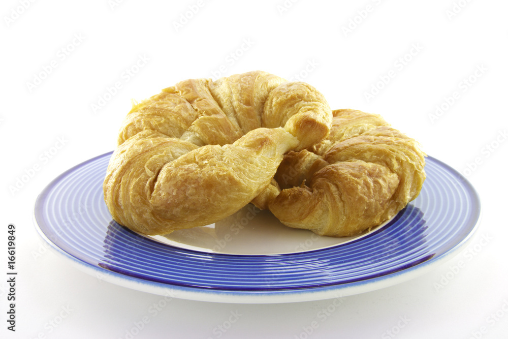 Two Croissants on a Plate Two Croissants on a Plate