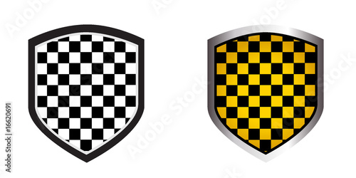 Checkered shield (vector illustration)