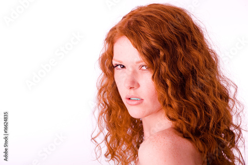 Staring redheaded girl