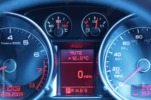 Dashboard of a sports car