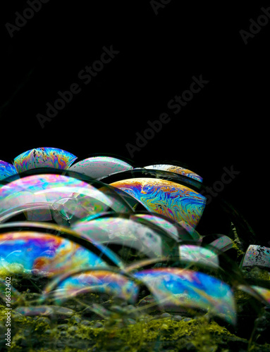 Close Up of Bubbles and their Reflections