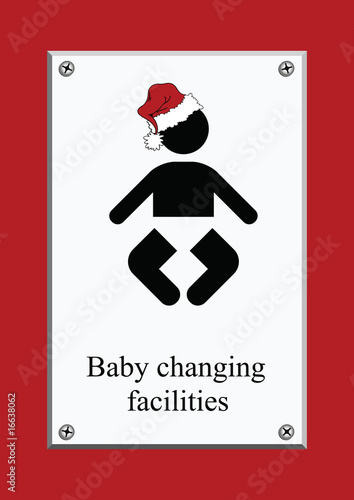 Festive Christmas baby changing facilities door sign