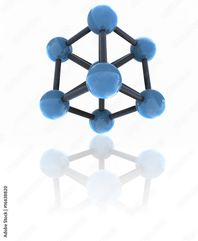 isolated molecule - 3d render illustration on white isolated molecule - 3d render illustration on white