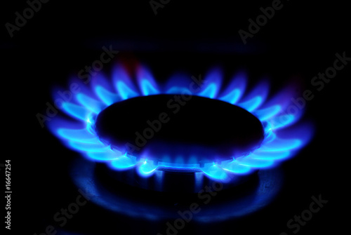 gas stove in the dark