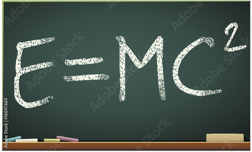 Tableau noir E=MC2 de face (détouré)