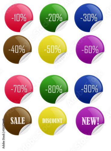 Glossy Sale Discount Stickers