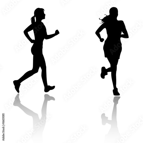 silhouette run woman