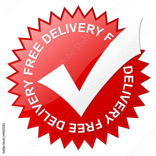"FREE DELIVERY" vector stamp (red)