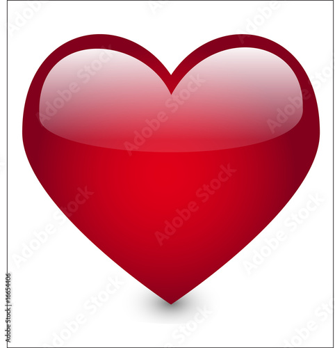 glass heart on a white background