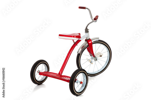 A red Tricycle on White photo
