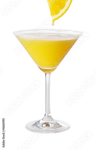 Orange Martini With Fresh Orange Juice Drop