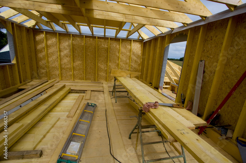 part of a wood house construction