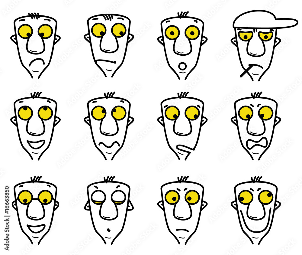 Obraz premium cartoon faces