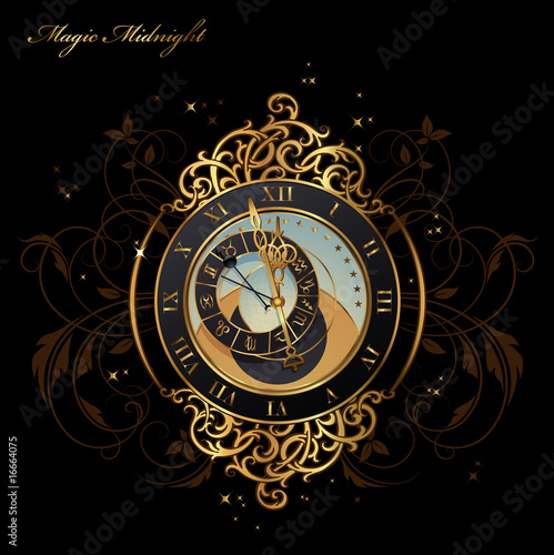 vintage clock shortly before midnight