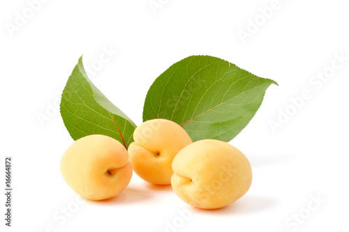 A apricots,  isolated on White background