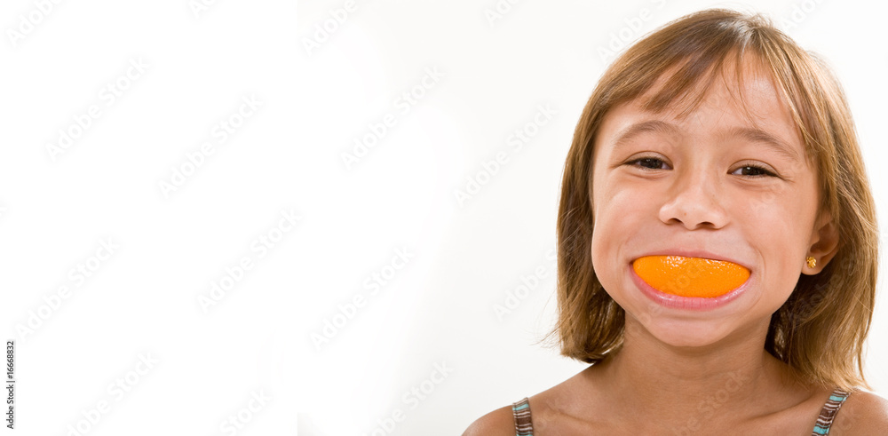 A Young Girl with an Orange Peel Smile A Young Girl with an Orange Peel Smile