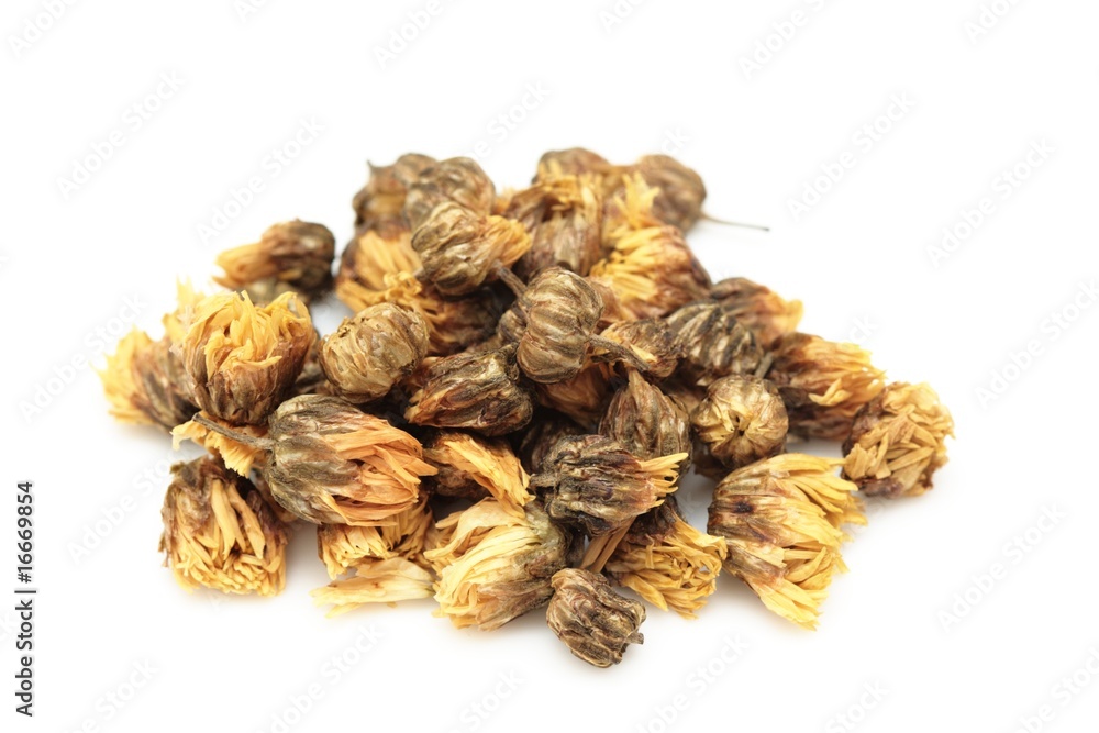 A pile of dried chrysanthemum flowers A pile of dried chrysanthemum flowers