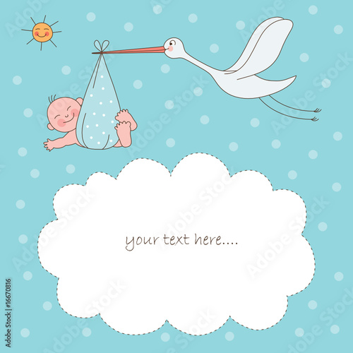 Baby boy arrival announcement card