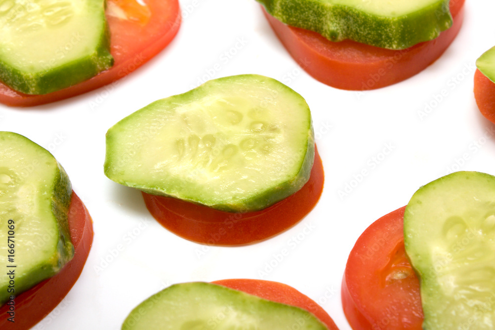 cucumber and tomato