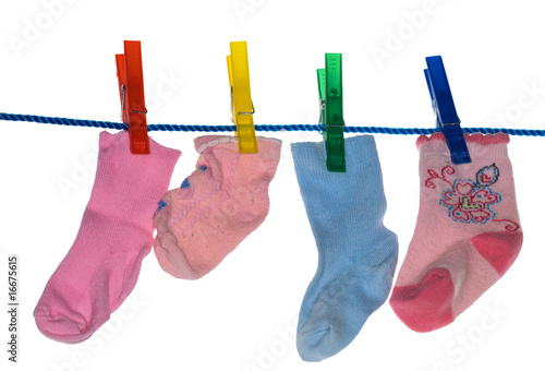 Vászonkép clothes-pegs and socks