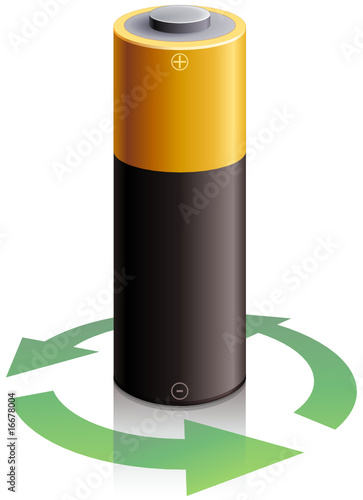 Recyclage des piles (reflet)