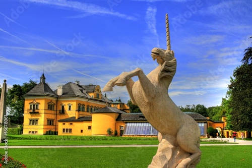 Famous landmark Castle Hellbrunn in Salzburg / Austria photo